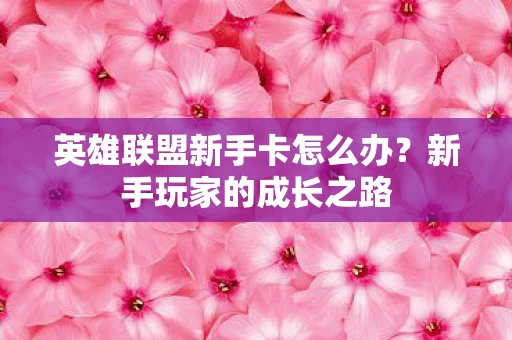 英雄联盟新手卡怎么办图片
