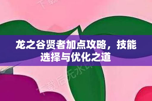 龙之谷贤者加点攻略图片