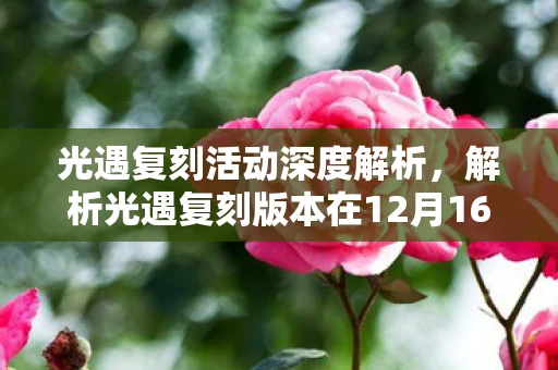 解析光遇复刻版本在12月16日的更新亮点图片