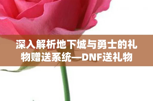 深入解析地下城与勇士的礼物赠送系统图片