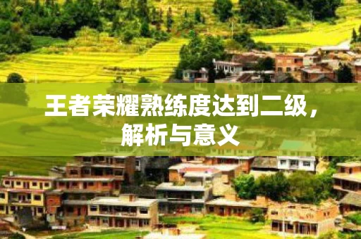 王者荣耀熟练度达到二级图片