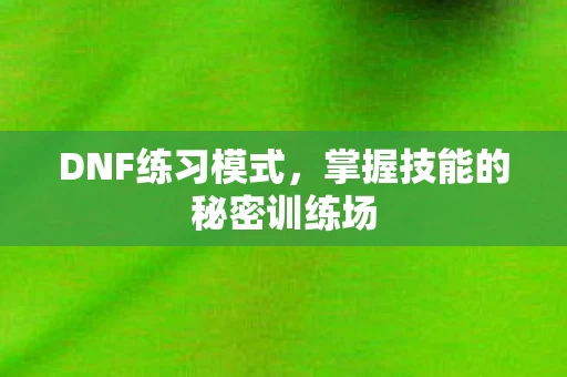 掌握技能的秘密训练场图片