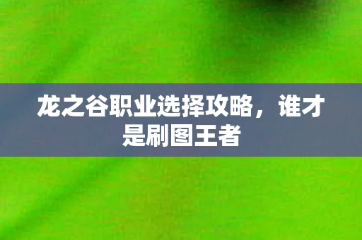 龙之谷职业选择攻略图片