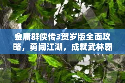 金庸群侠传3贺岁版全面攻略图片