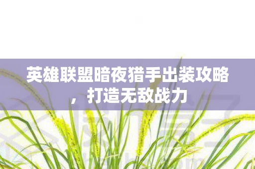 英雄联盟暗夜猎手出装攻略图片