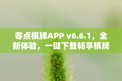 零点棋牌APP v6.6.1，全新体验，一键下载畅享棋牌世界