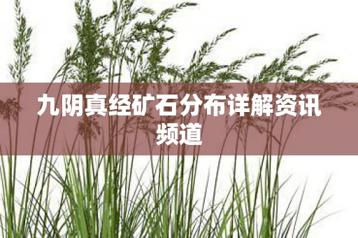 九阴真经矿石分布详解资讯频道