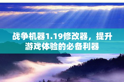 战争机器1.19修改器，提升游戏体验的必备利器