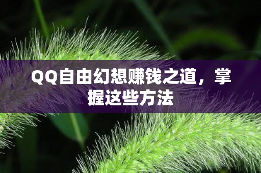 QQ自由幻想赚钱之道，掌握这些方法