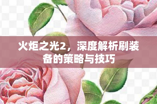 深度解析刷装备的策略与技巧图片