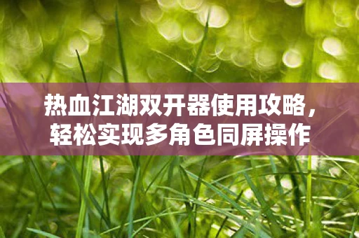 热血江湖双开器使用攻略图片