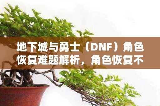角色恢复不了怎么办图片
