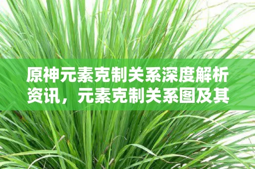 原神元素克制关系深度解析资讯图片