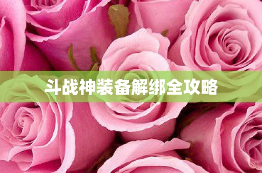 斗战神装备解绑全攻略图片
