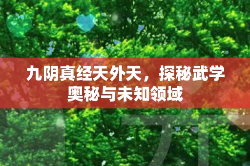 探秘武学奥秘与未知领域图片
