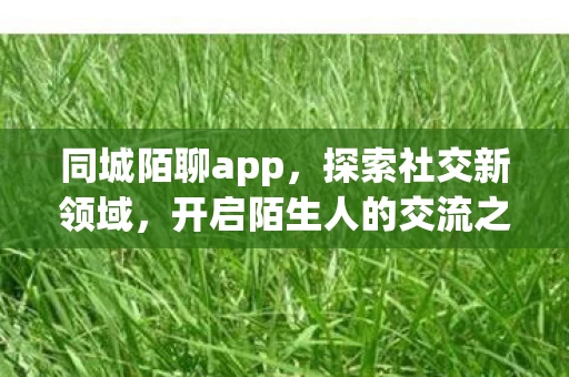 开启陌生人的交流之旅图片