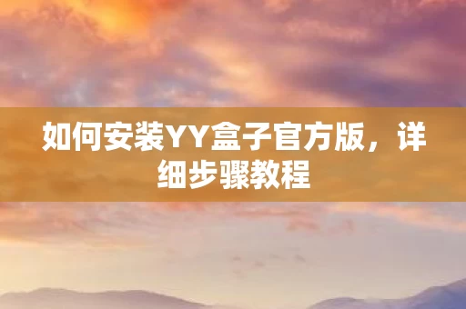 如何安装YY盒子官方版图片