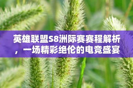 英雄联盟S8洲际赛赛程解析图片