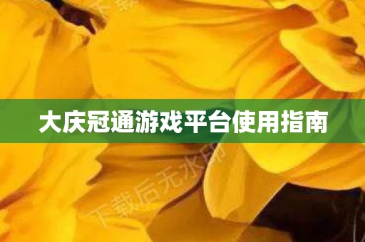 大庆冠通游戏平台使用指南图片