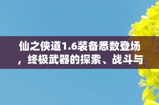 仙之侠道1.6装备悉数登场，终极武器的探索、战斗与打造之旅