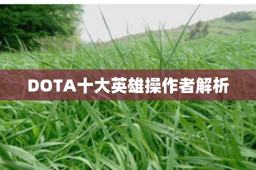 DOTA十大英雄操作者解析图片