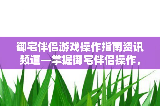 御宅伴侣游戏操作指南资讯频道—掌握御宅伴侣操作，轻松游戏无忧