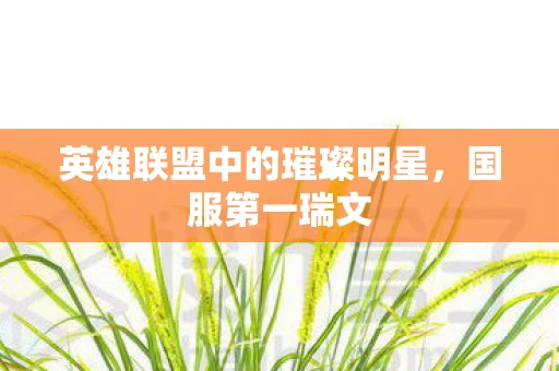 英雄联盟中的璀璨明星，国服第一瑞文