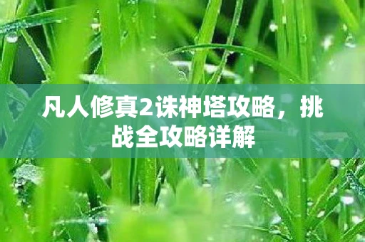 凡人修真2诛神塔攻略，挑战全攻略详解