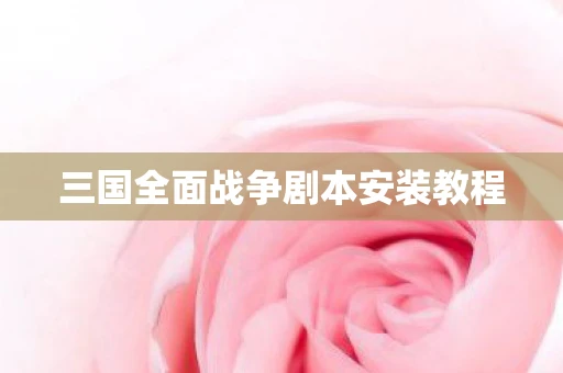 三国全面战争剧本安装教程