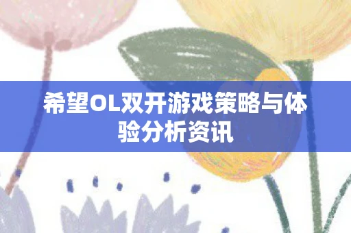 希望OL双开游戏策略与体验分析资讯