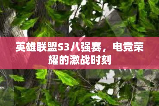 英雄联盟S3八强赛，电竞荣耀的激战时刻