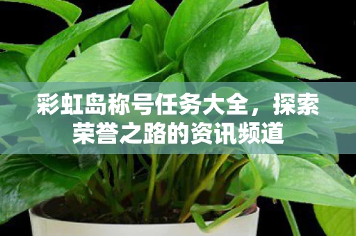 彩虹岛称号任务大全，探索荣誉之路的资讯频道