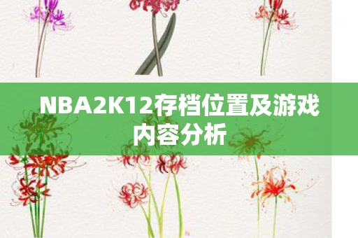 NBA2K12存档位置及游戏内容分析