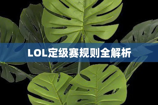 LOL定级赛规则全解析