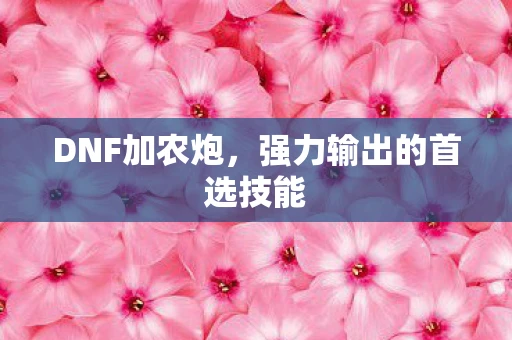 DNF加农炮，强力输出的首选技能
