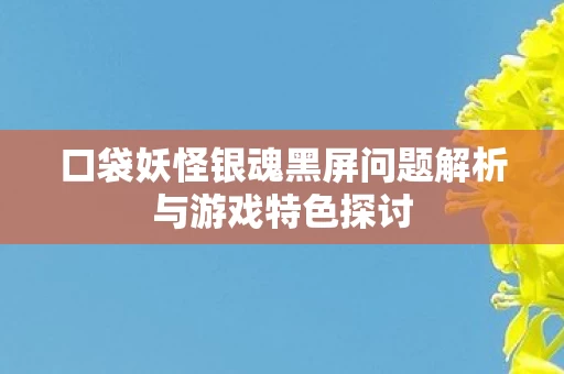 口袋妖怪银魂黑屏问题解析与游戏特色探讨图片