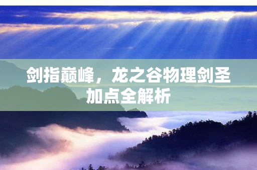 龙之谷物理剑圣加点全解析图片