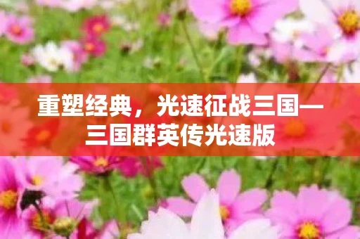 重塑经典，光速征战三国—三国群英传光速版