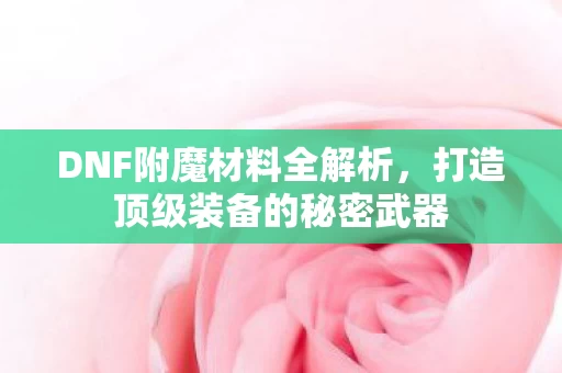 打造顶级装备的秘密武器图片