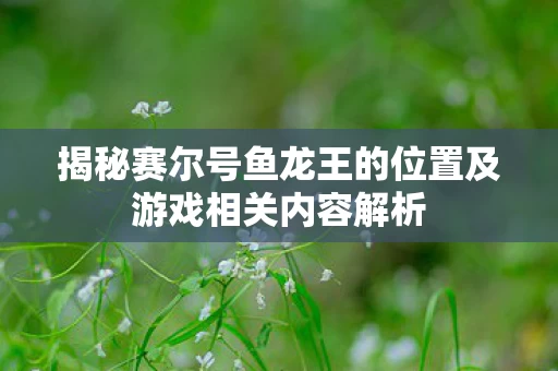 揭秘赛尔号鱼龙王的位置及游戏相关内容解析图片