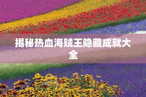 揭秘热血海贼王隐藏成就大全图片