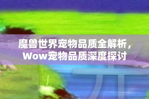 魔兽世界宠物品质全解析，Wow宠物品质深度探讨
