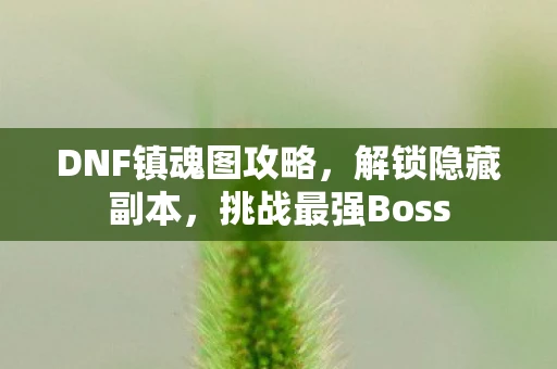 DNF镇魂图攻略，解锁隐藏副本，挑战最强Boss