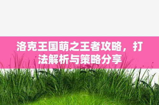 洛克王国萌之王者攻略，打法解析与策略分享