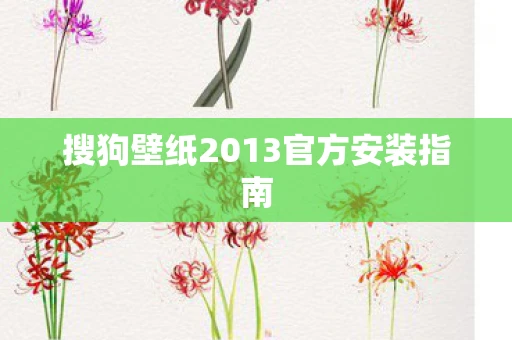 搜狗壁纸2013官方安装指南
