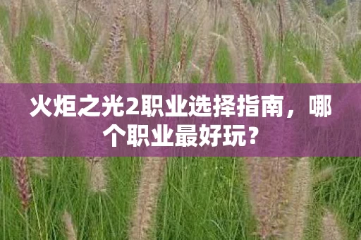 火炬之光2职业选择指南图片