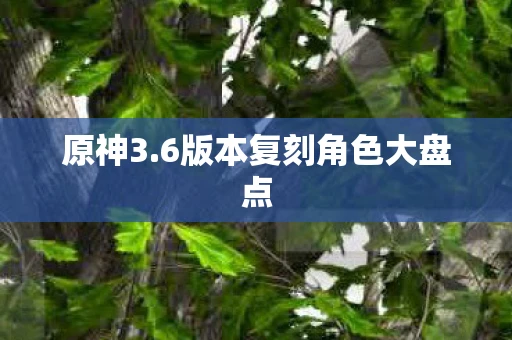 原神3.6版本复刻角色大盘点