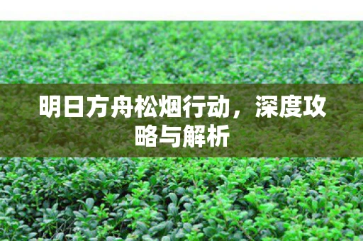 明日方舟松烟行动，深度攻略与解析