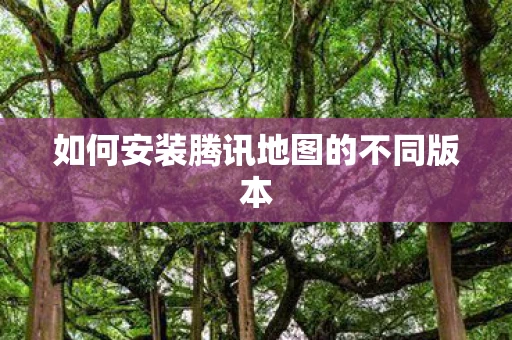 如何安装腾讯地图的不同版本