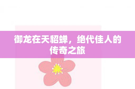 御龙在天貂蝉，绝代佳人的传奇之旅